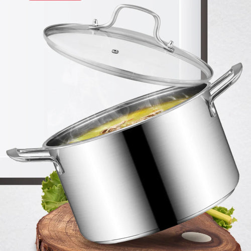 26/28CM Stainless Steel Soup Pot Kitchen Utensils Milk Boiling Water Cooking Daily Use Stockpot Pans With Lid Soup Sauce Pan