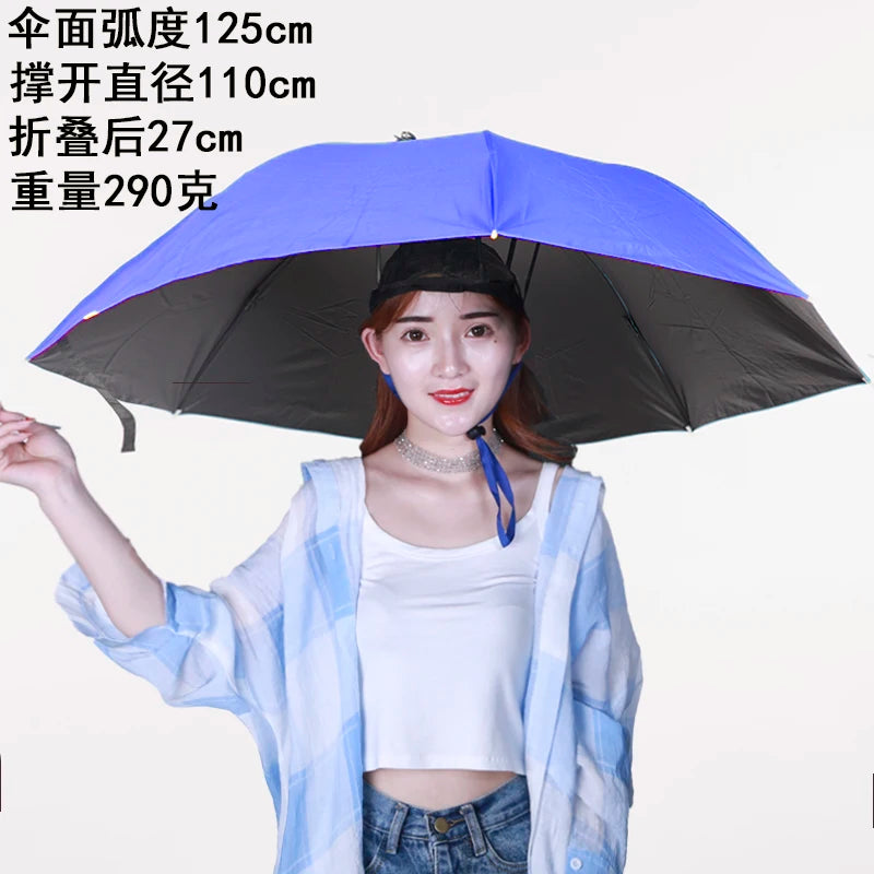 Extra Large 110cm Diameter Fishing Umbrella Hat Sunshade UV Protection Rain Cap Headwear Oversize Home Daily Use Umbrella