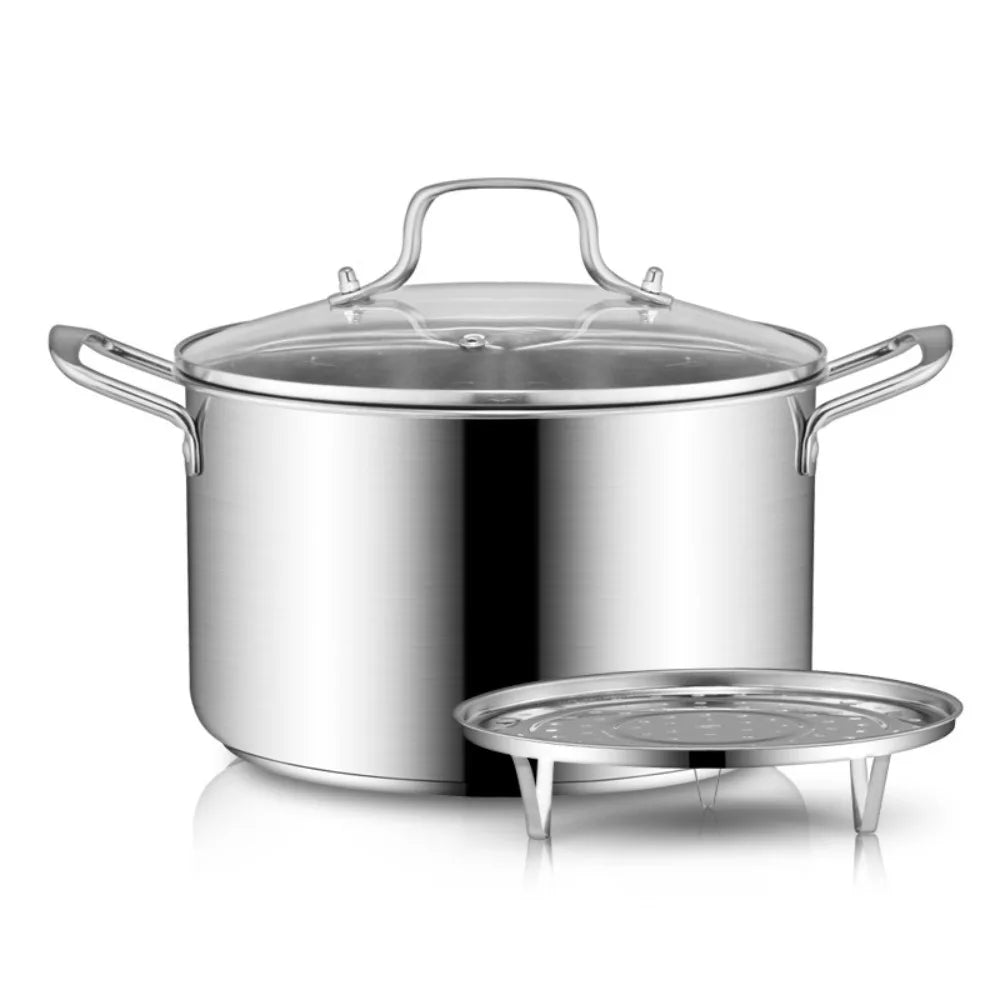 26/28CM Stainless Steel Soup Pot Kitchen Utensils Milk Boiling Water Cooking Daily Use Stockpot Pans With Lid Soup Sauce Pan