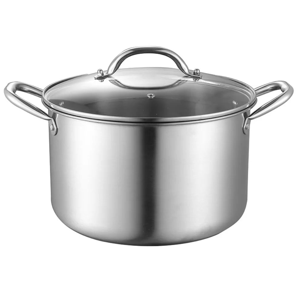 26/28CM Stainless Steel Soup Pot Kitchen Utensils Milk Boiling Water Cooking Daily Use Stockpot Pans With Lid Soup Sauce Pan