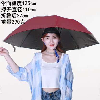Extra Large 110cm Diameter Fishing Umbrella Hat Sunshade UV Protection Rain Cap Headwear Oversize Home Daily Use Umbrella