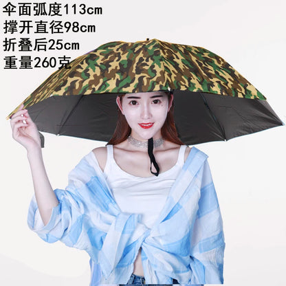 Extra Large 110cm Diameter Fishing Umbrella Hat Sunshade UV Protection Rain Cap Headwear Oversize Home Daily Use Umbrella