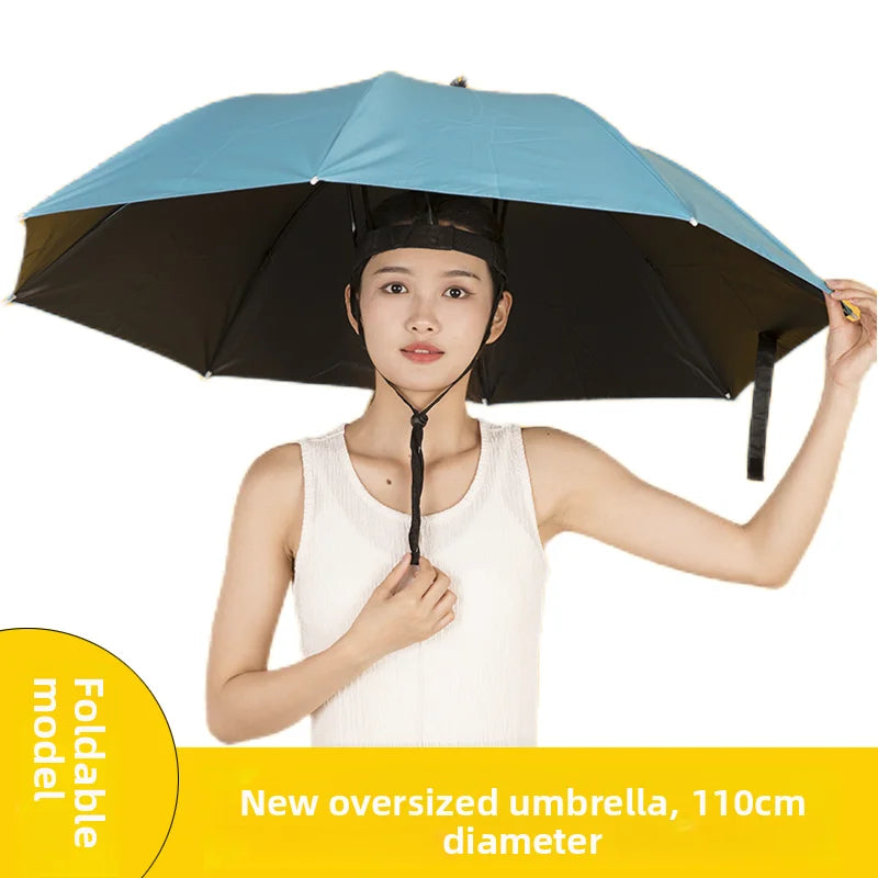 Extra Large 110cm Diameter Fishing Umbrella Hat Sunshade UV Protection Rain Cap Headwear Oversize Home Daily Use Umbrella