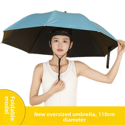 Extra Large 110cm Diameter Fishing Umbrella Hat Sunshade UV Protection Rain Cap Headwear Oversize Home Daily Use Umbrella