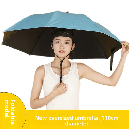 Extra Large 110cm Diameter Fishing Umbrella Hat Sunshade UV Protection Rain Cap Headwear Oversize Home Daily Use Umbrella