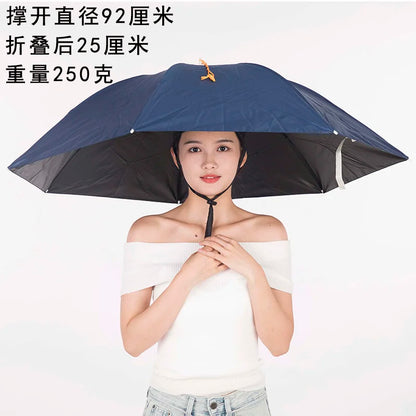 Extra Large 110cm Diameter Fishing Umbrella Hat Sunshade UV Protection Rain Cap Headwear Oversize Home Daily Use Umbrella