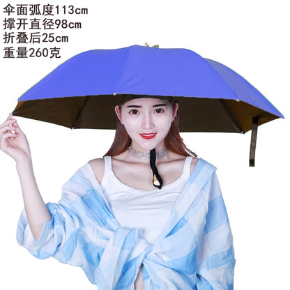 Extra Large 110cm Diameter Fishing Umbrella Hat Sunshade UV Protection Rain Cap Headwear Oversize Home Daily Use Umbrella