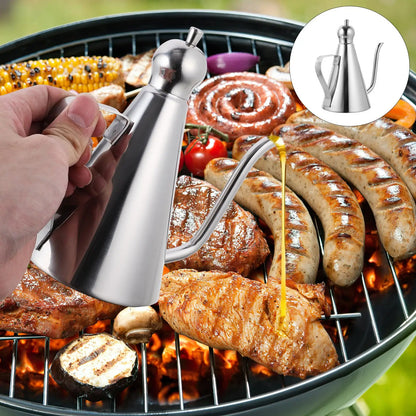 1/0.5/0.27L 304 Stainless Steel Oil Bottle Daily Use Dispenser Kitchen Container Vinegar Precise Fit Condiment Leakproof Sauce