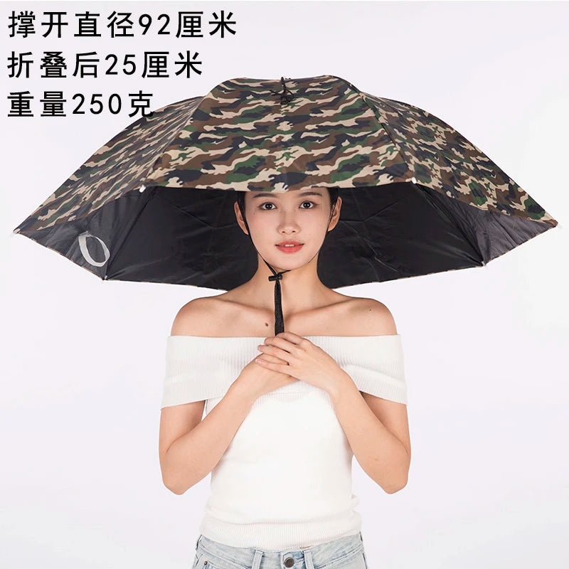 Extra Large 110cm Diameter Fishing Umbrella Hat Sunshade UV Protection Rain Cap Headwear Oversize Home Daily Use Umbrella