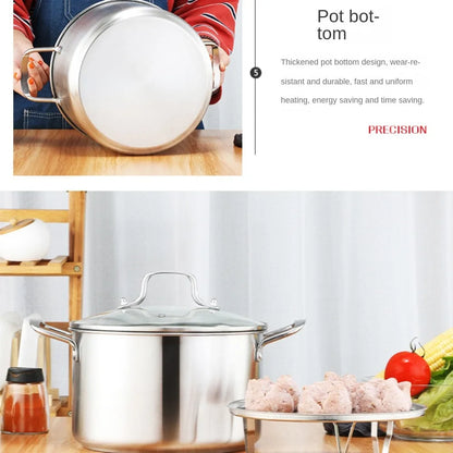 26/28CM Stainless Steel Soup Pot Kitchen Utensils Milk Boiling Water Cooking Daily Use Stockpot Pans With Lid Soup Sauce Pan