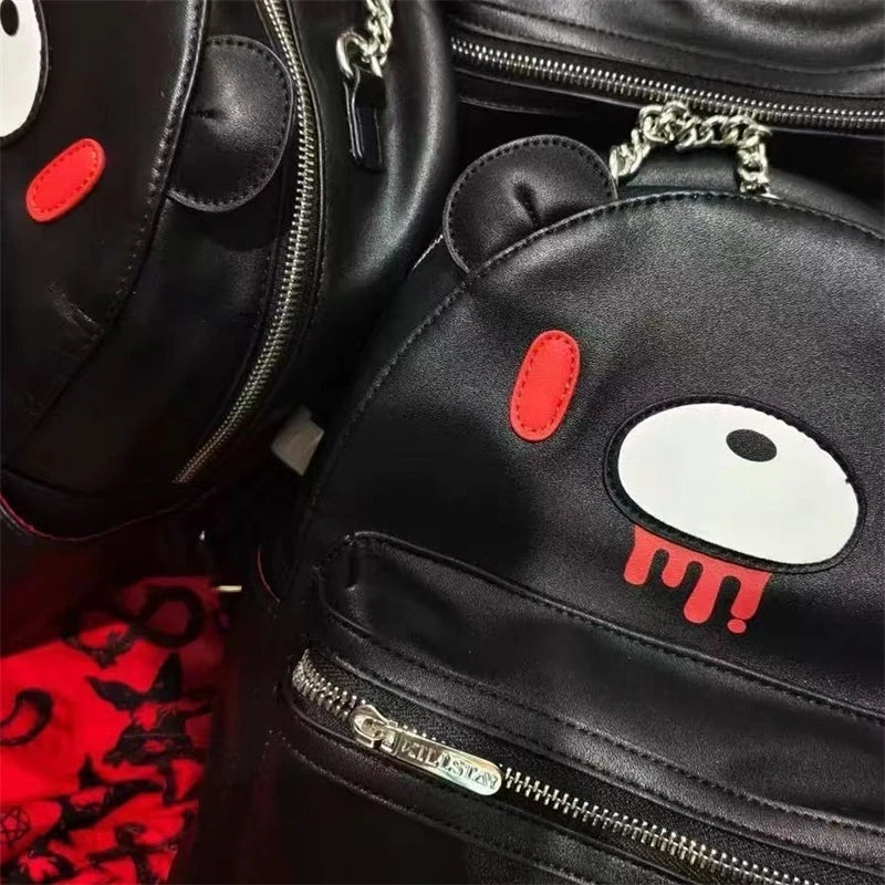 Violented Bear Cartoon Backpack Cute Gloomyed Bear Travel Student Computer Backpack With Pockets For Casual Daily Use School