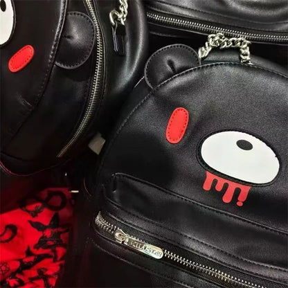 Violented Bear Cartoon Backpack Cute Gloomyed Bear Travel Student Computer Backpack With Pockets For Casual Daily Use School