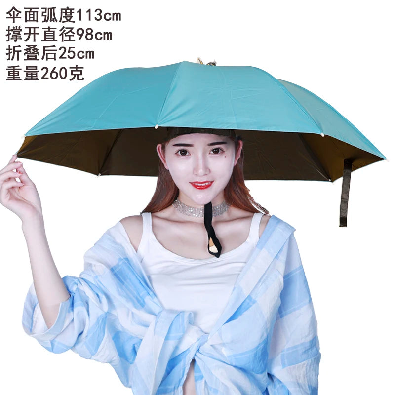 Extra Large 110cm Diameter Fishing Umbrella Hat Sunshade UV Protection Rain Cap Headwear Oversize Home Daily Use Umbrella