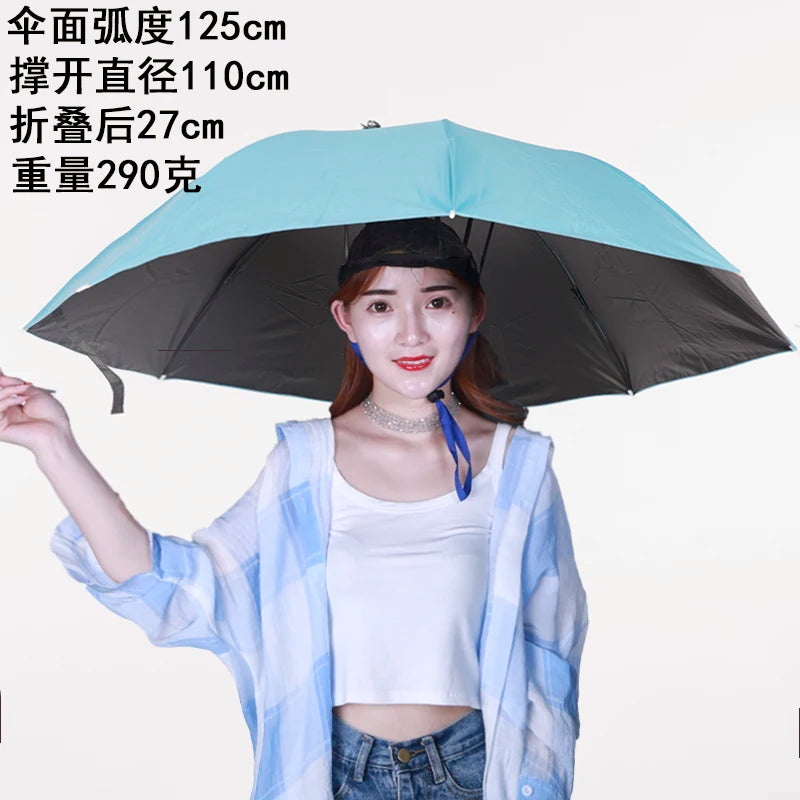 Extra Large 110cm Diameter Fishing Umbrella Hat Sunshade UV Protection Rain Cap Headwear Oversize Home Daily Use Umbrella
