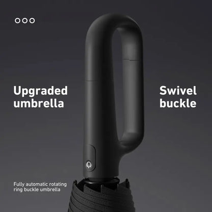 Automatic Folding Umbrella, Windproof & Waterproof Portable Rain Umbrella with Wrist Strap for Men & Women